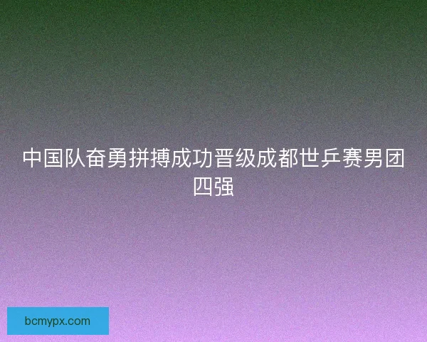 中国队奋勇拼搏成功晋级成都世乒赛男团四强