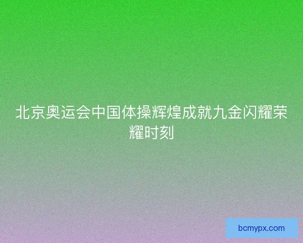 北京奥运会中国体操辉煌成就九金闪耀荣耀时刻 北京奥运会中国体操辉煌成就九金闪耀荣耀时刻
