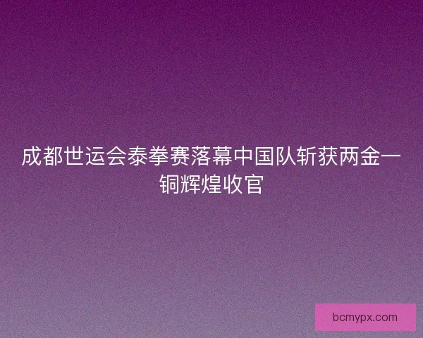 成都世运会泰拳赛落幕中国队斩获两金一铜辉煌收官 成都世运会泰拳赛落幕中国队斩获两金一铜辉煌收官